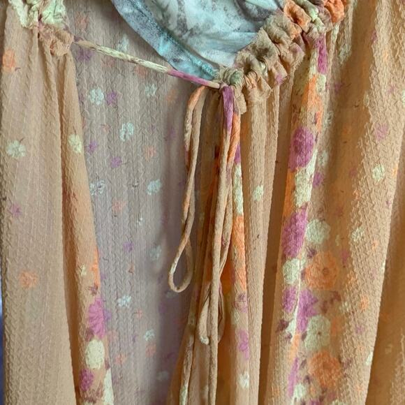 Free People Know Me maxi top blouse duster dress cover up long length M medium - Picture 12 of 14